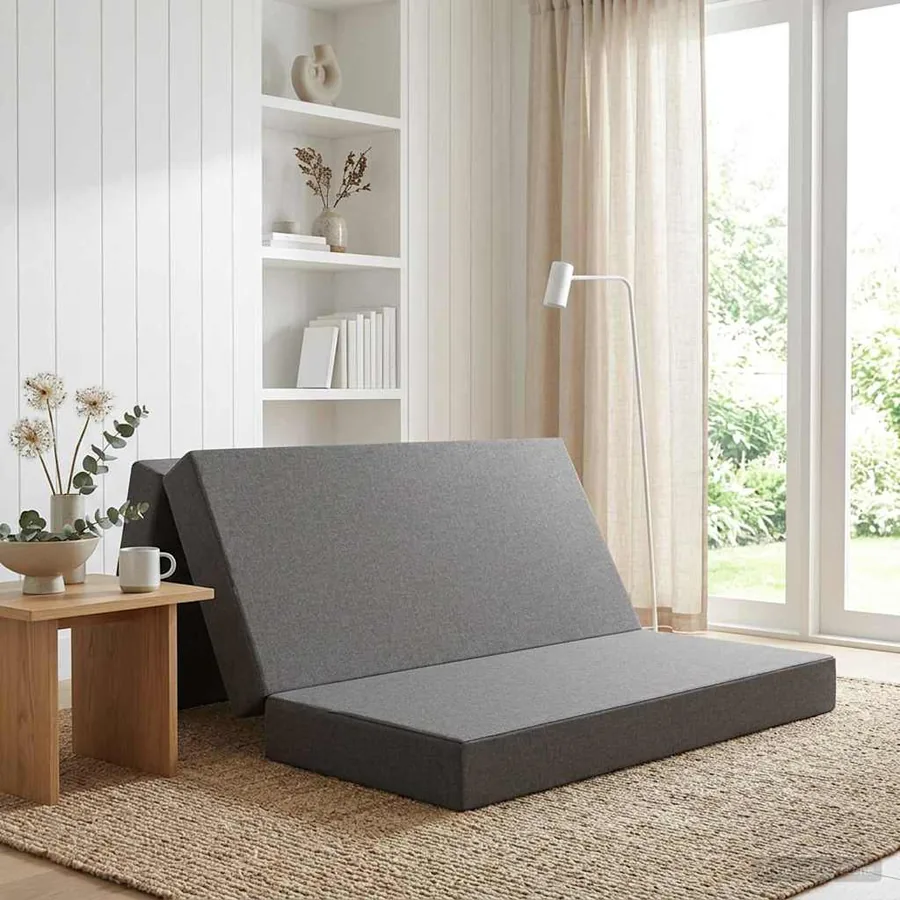 Canapé-lit pliable 160 x 67 x 45 cm Gris clair