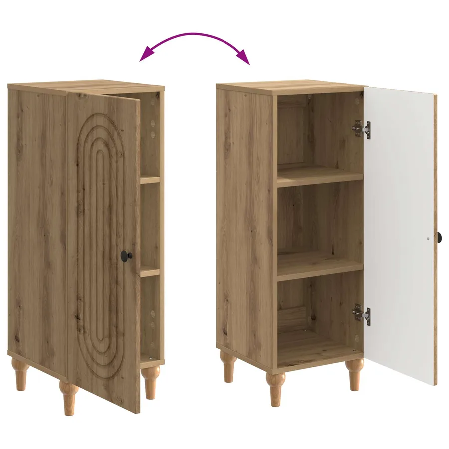 Buffet Chêne artisanal 33 x 34,5 x 90 cm Bois d'ingénierie - 11