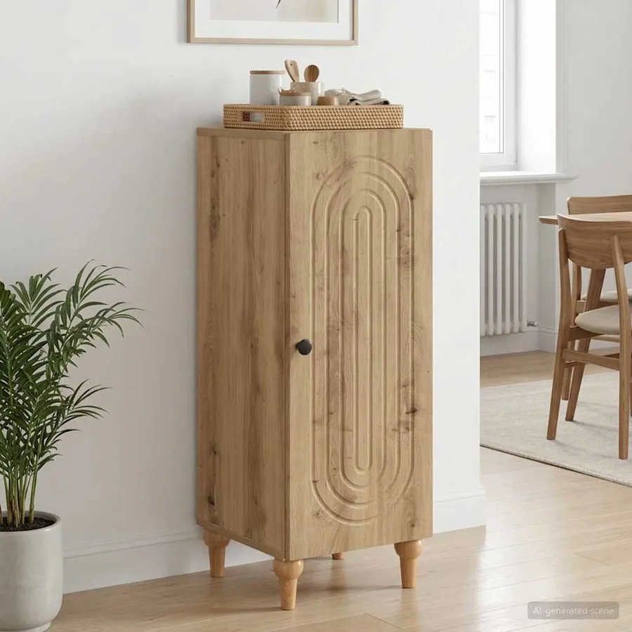 Buffet Chêne artisanal 33 x 34,5 x 90 cm Bois d'ingénierie - 4