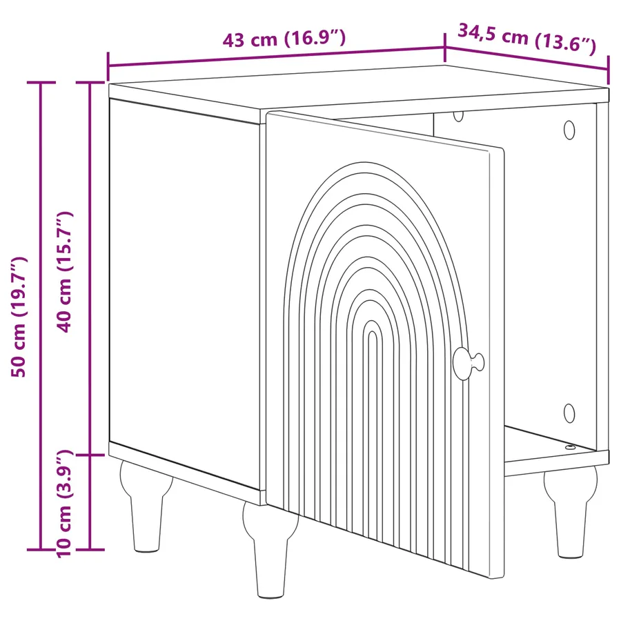 Cabinet de chevet 2 pcs Blanc 43 x 34,5 x 50 cm - 12