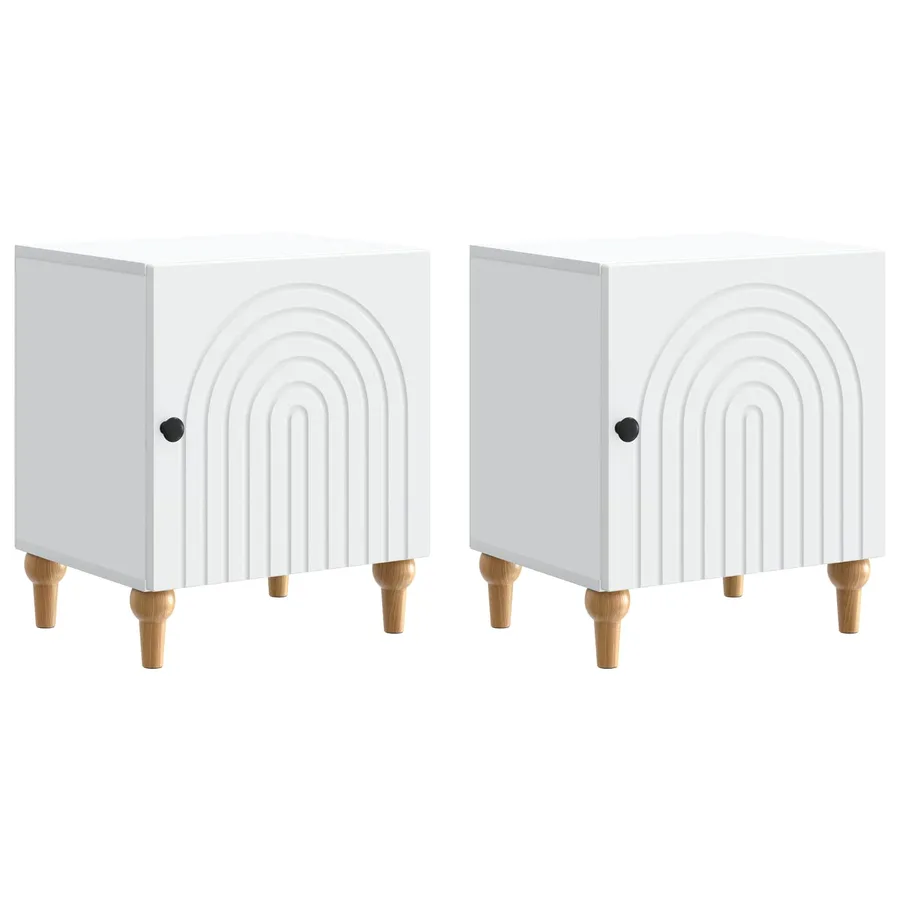 Cabinet de chevet 2 pcs Blanc 43 x 34,5 x 50 cm - 2