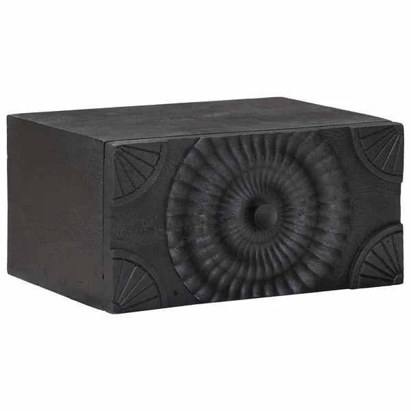 Table de chevet faite main Noir 40 x 30 x 20 cm
