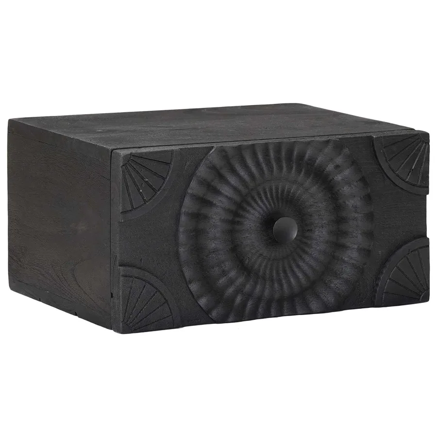 Table de chevet faite main Noir 40 x 30 x 20 cm - 3