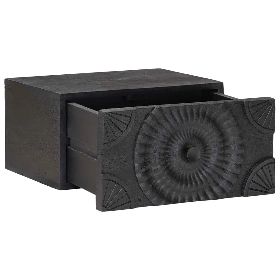 Table de chevet faite main Noir 40 x 30 x 20 cm - 4