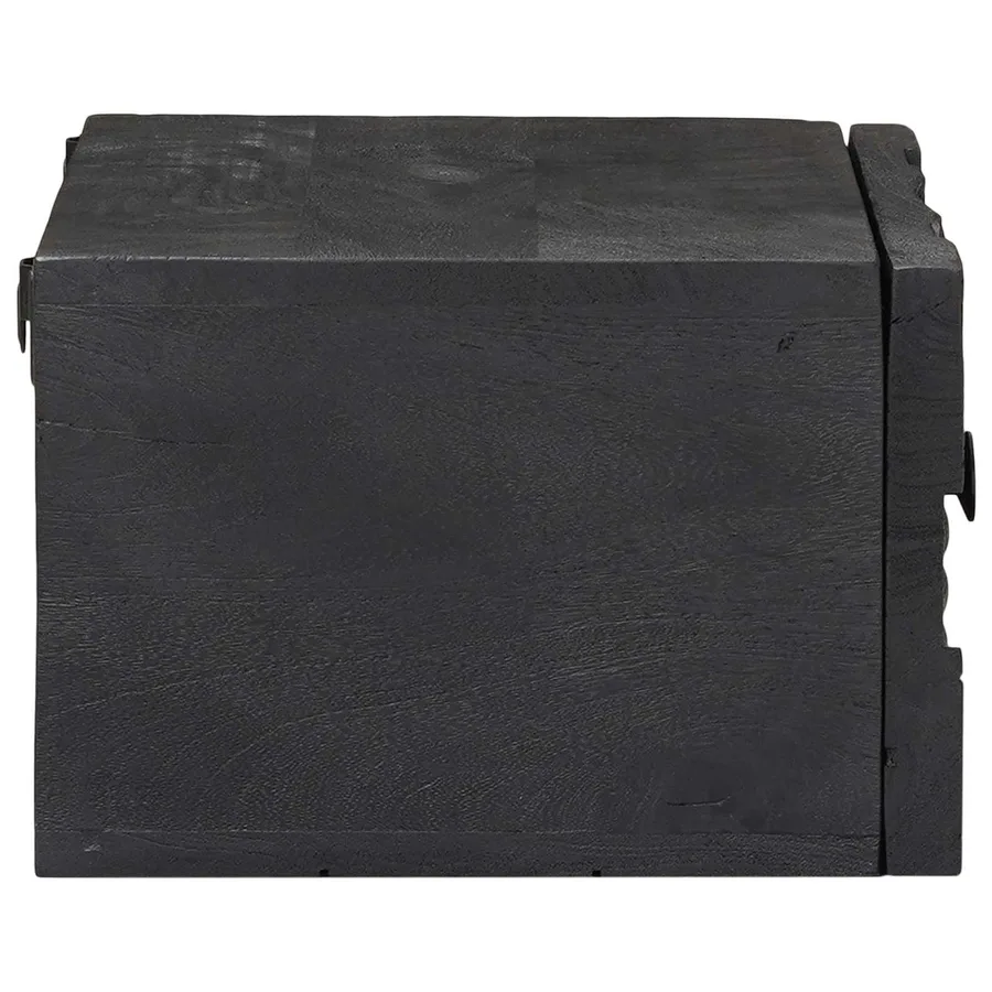 Table de chevet faite main Noir 40 x 30 x 20 cm - 6