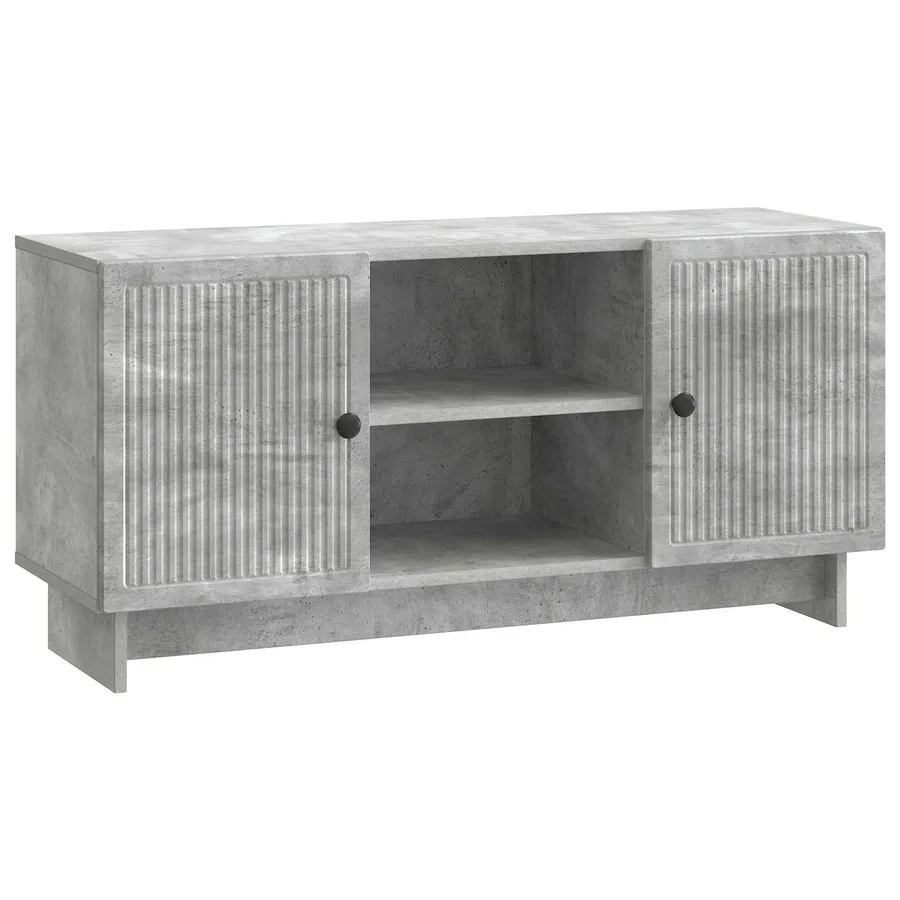Meuble TV 102 x 34,5 x 50 cm Gris béton Bois d'ingénierie - 2