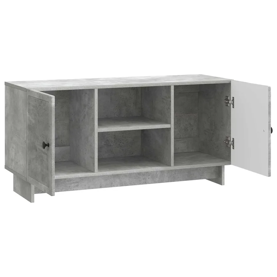 Meuble TV 102 x 34,5 x 50 cm Gris béton Bois d'ingénierie - 5
