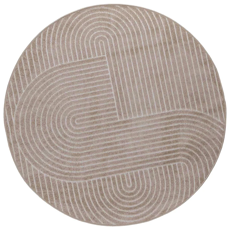 Tapis de surface Rond PALMERAS Beige Ø 120 CM Polyester - 2