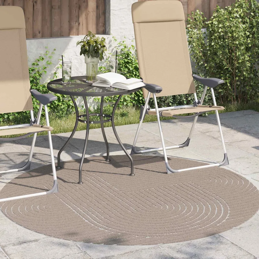 Tapis de surface Rond PALMERAS Beige Ø 120 CM Polyester - 3