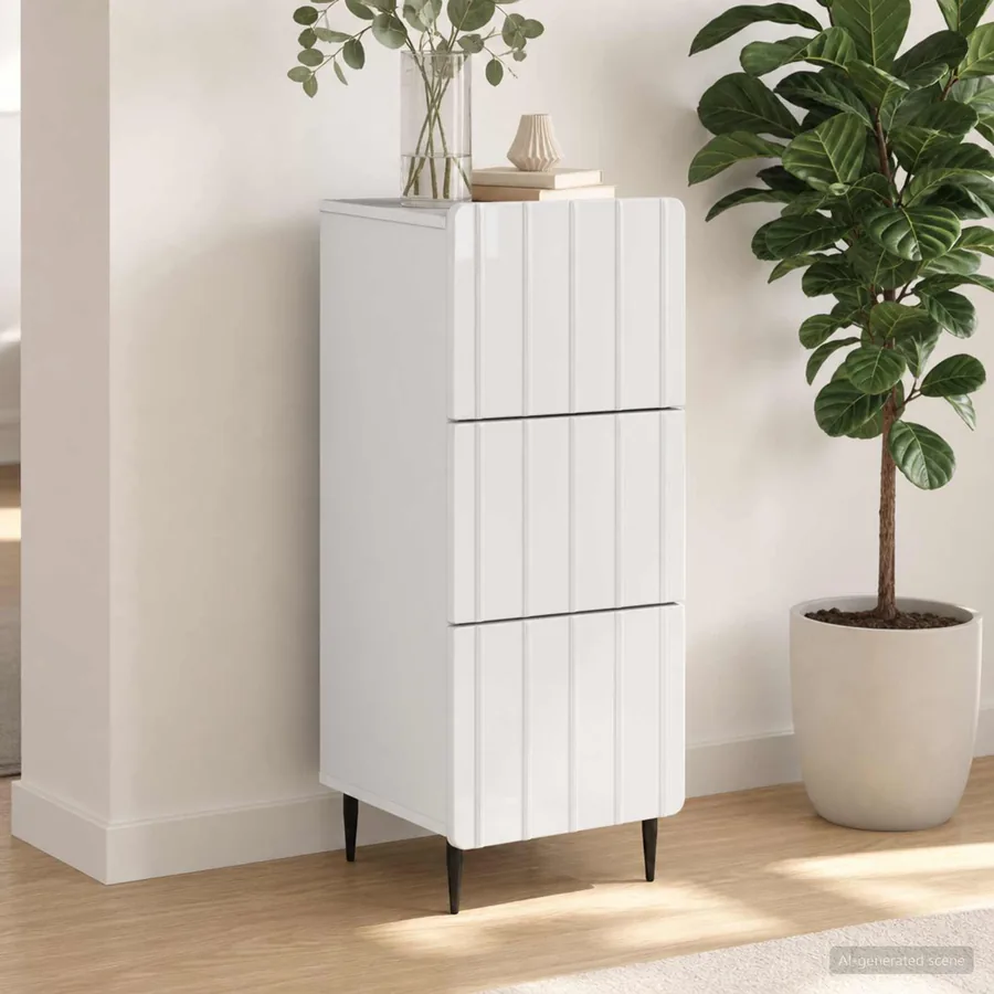 Armoire à tiroirs Blanc 33 x 34,5 x 92 cm Bois d'ingénierie