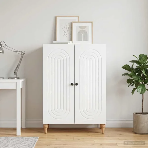 Buffet Blanc 66 x 34,5 x 90 cm Bois d'ingénierie