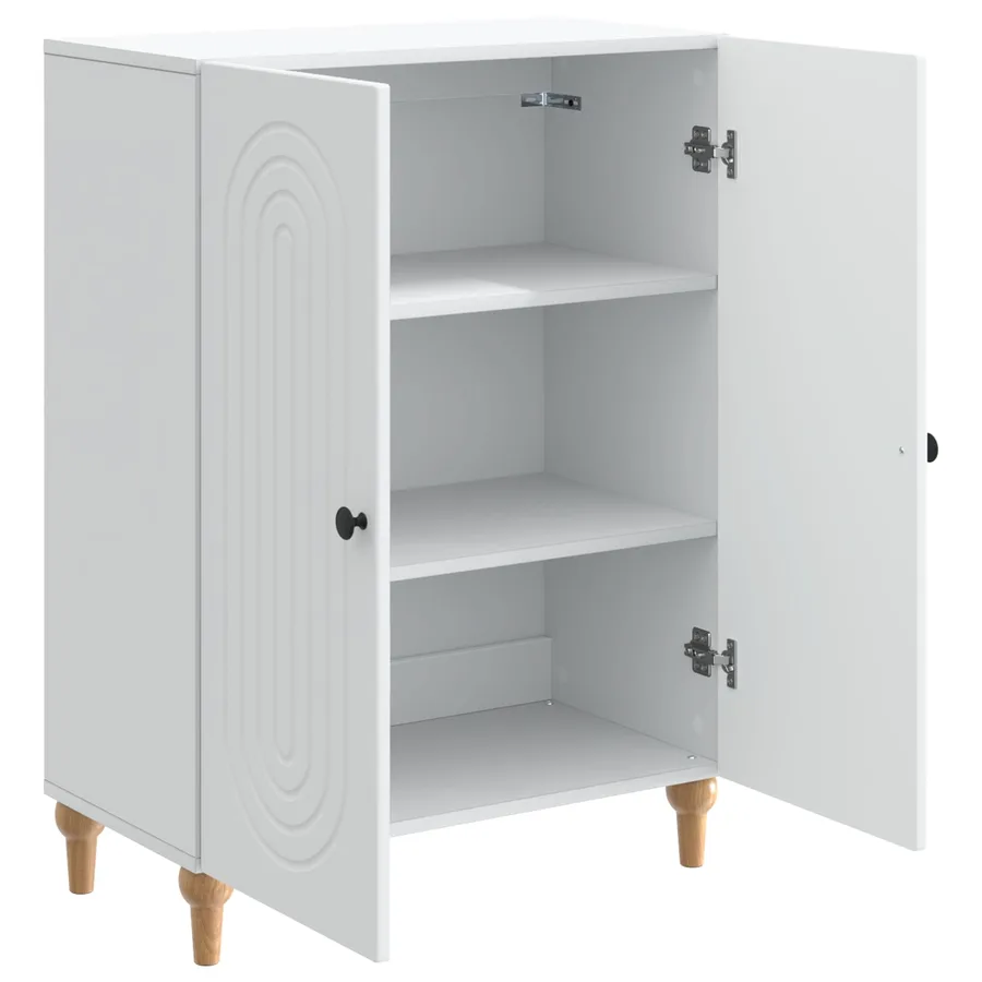 Buffet Blanc 66 x 34,5 x 90 cm Bois d'ingénierie - 5