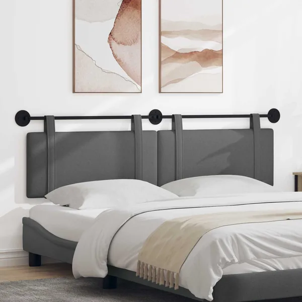 Tête de lit suspendue Gris foncé tissu
