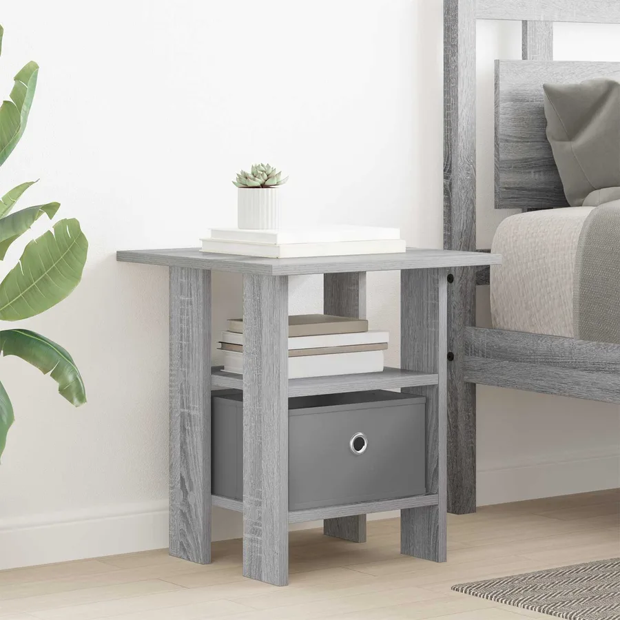 Table de chevet avec tiroir 2 pcs Gris Sonoma 41 x 40 x 45 cm - 4