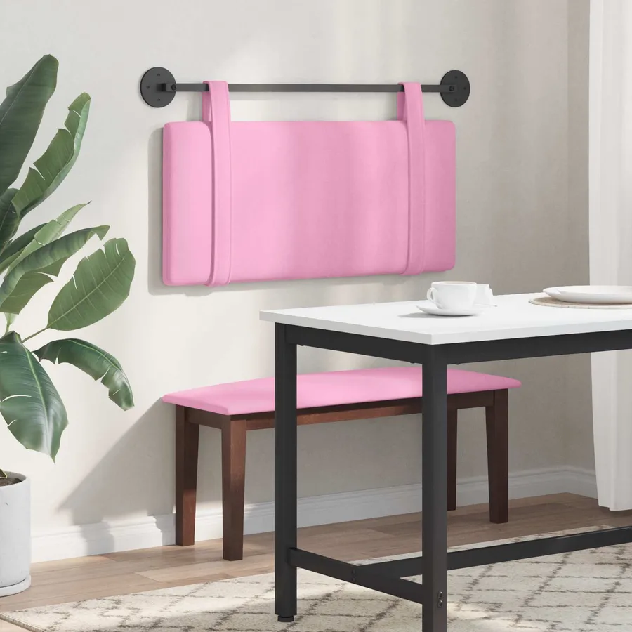 Tête de lit suspendue Rose Tissu - 4