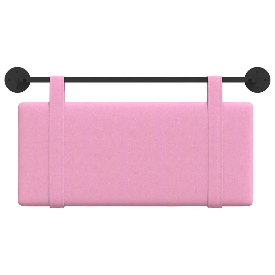 Tête de lit suspendue Rose Tissu - 5