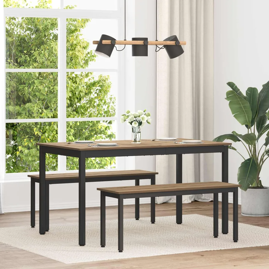 Table de salle à manger / Table de repas 140 x 80 x 75 cm MÉTAL