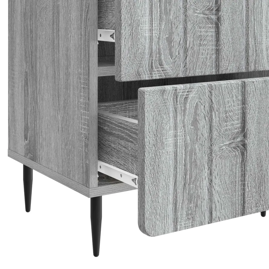 Cabinet de chevet avec tiroir Sonoma gris 43 x 34,5 x 49,5 cm - 9