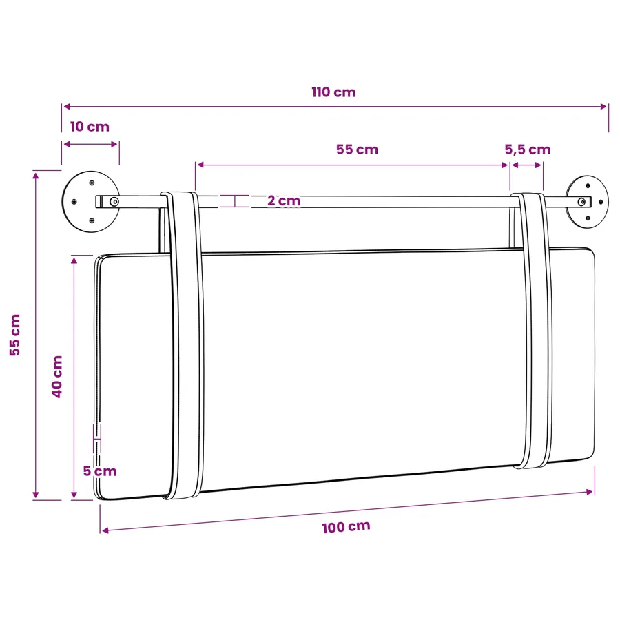 Tête de lit suspendue Vert foncé PU antique - 12