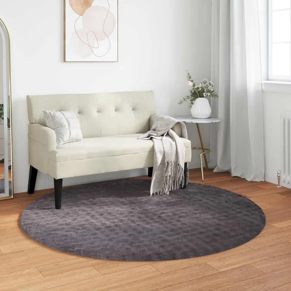 Tapis de surface Rond SIROLO Anthracite Ø 200 CM Polyester