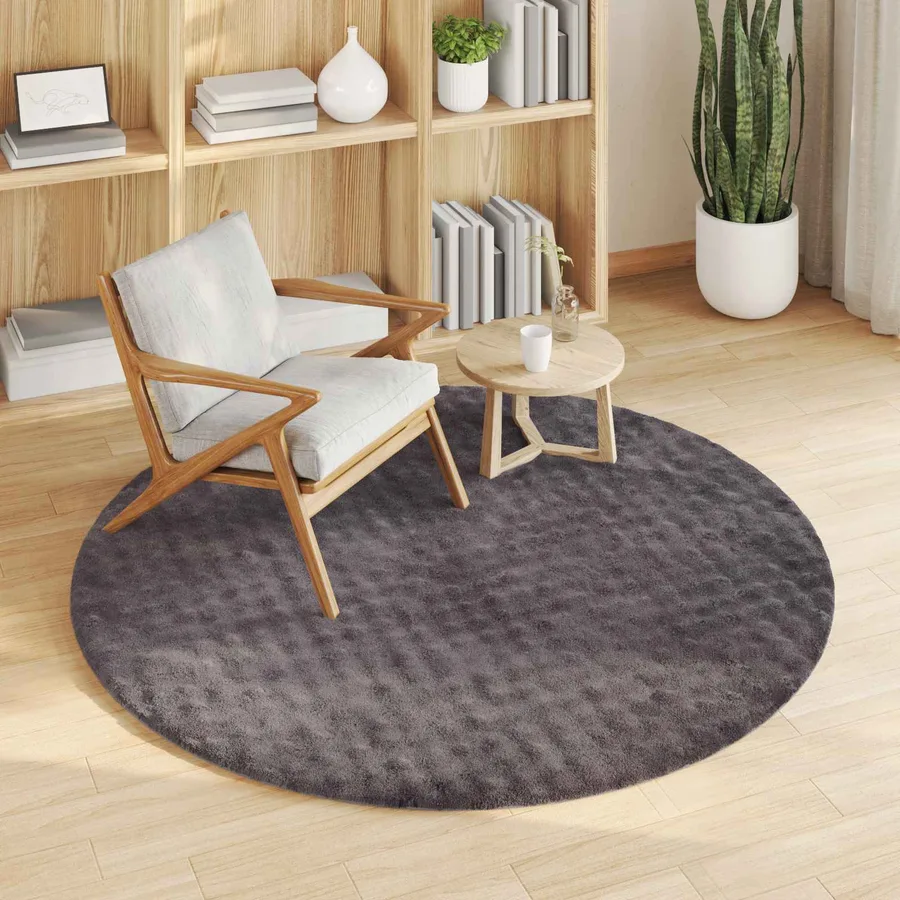 Tapis de surface Rond SIROLO Anthracite Ø 200 CM Polyester - 3
