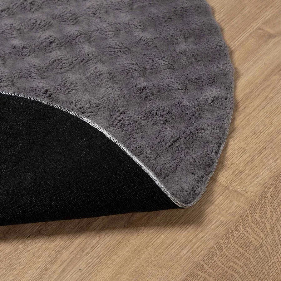 Tapis de surface Rond SIROLO Anthracite Ø 200 CM Polyester - 4