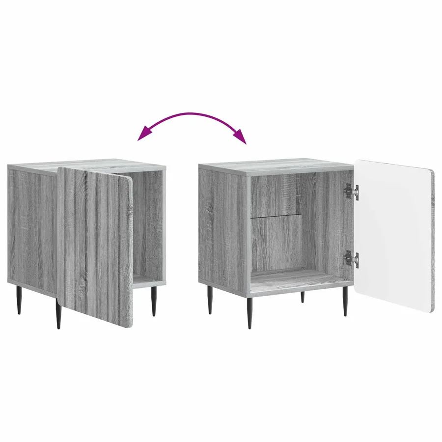 Cabinet de chevet Sonoma gris 43 x 34,5 x 52 cm - 8