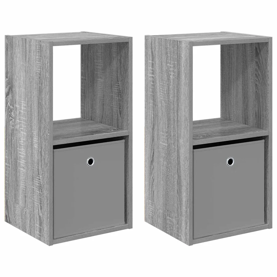 Table de chevet 2 pcs Gris Sonoma 35 x 32 x 68,5 cm - 2