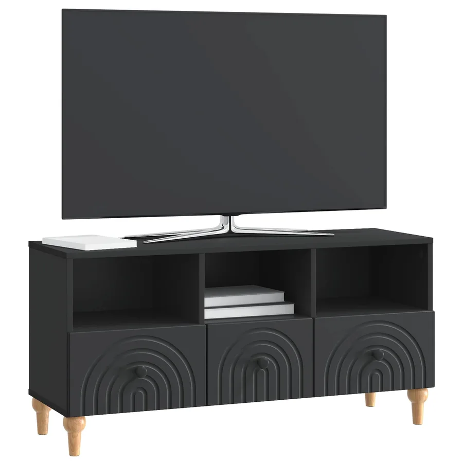 Meuble TV Noir 102 x 34,5 x 50 cm Bois d’ingénierie - 3