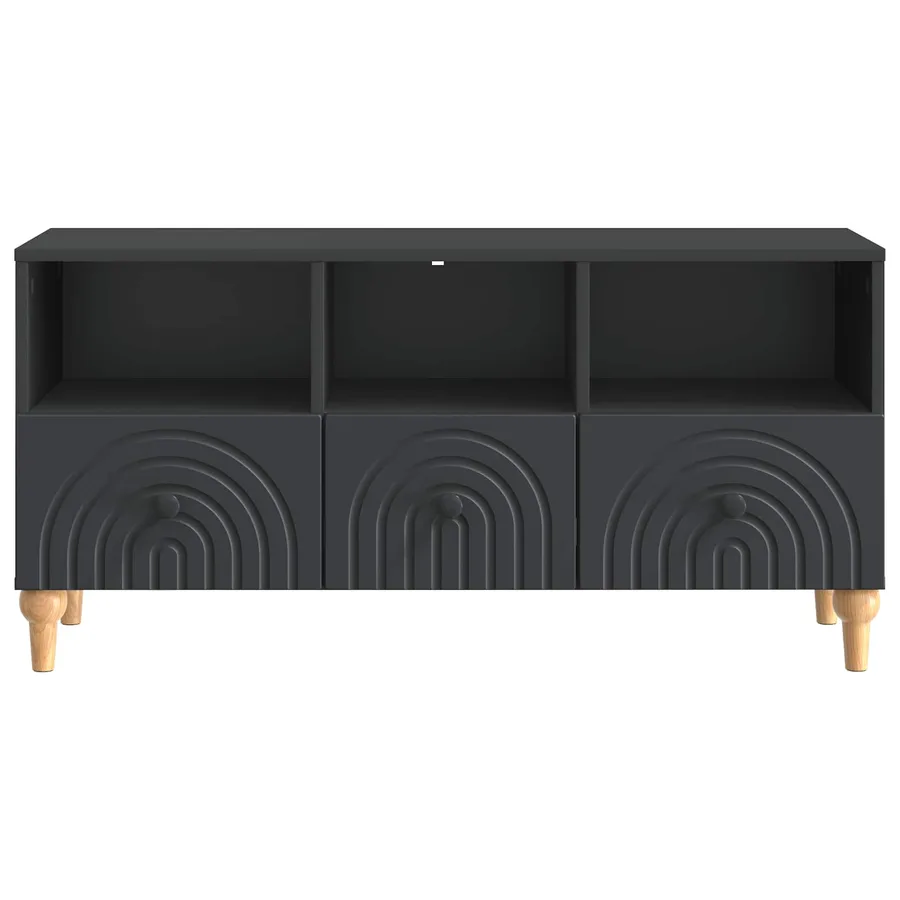 Meuble TV Noir 102 x 34,5 x 50 cm Bois d’ingénierie - 6