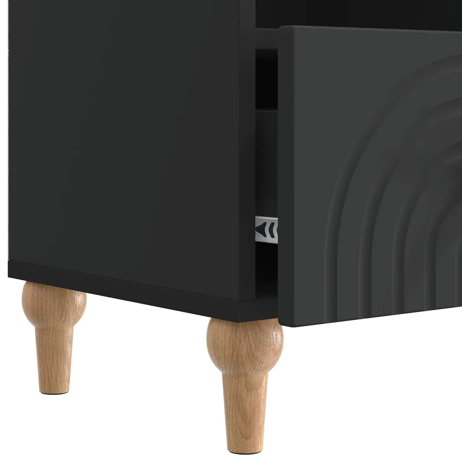 Meuble TV Noir 102 x 34,5 x 50 cm Bois d’ingénierie - 9