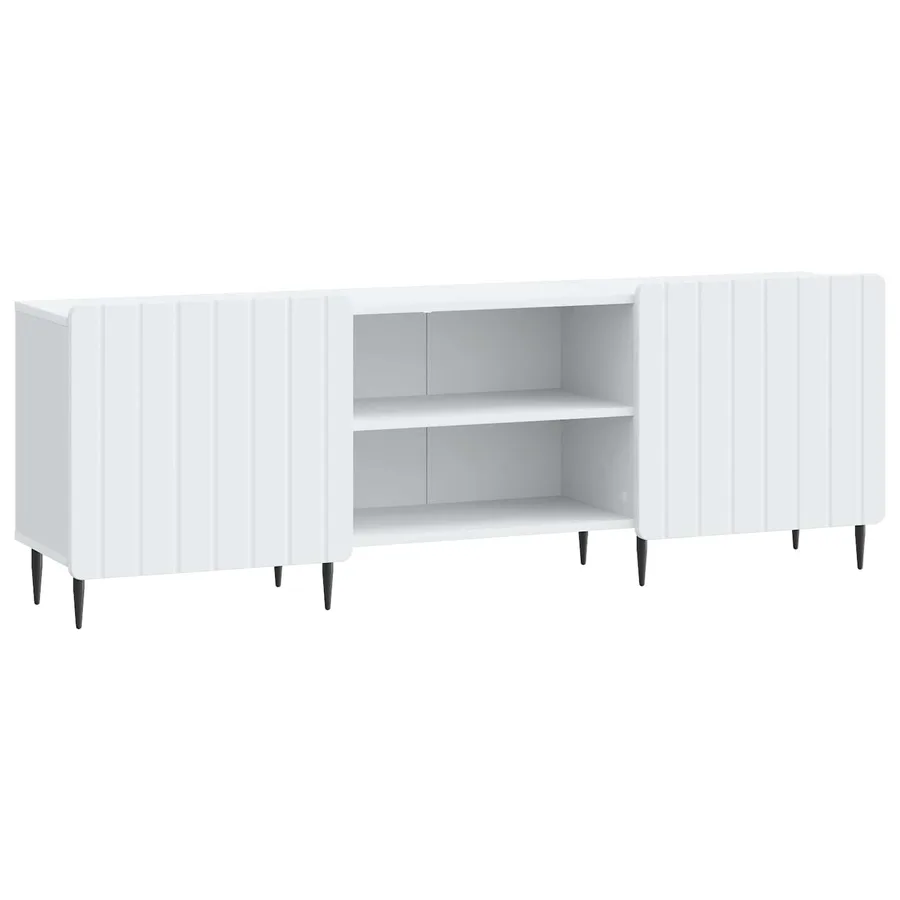 Meuble TV Blanc 150 x 31 x 52 cm Bois d'ingénierie - 2