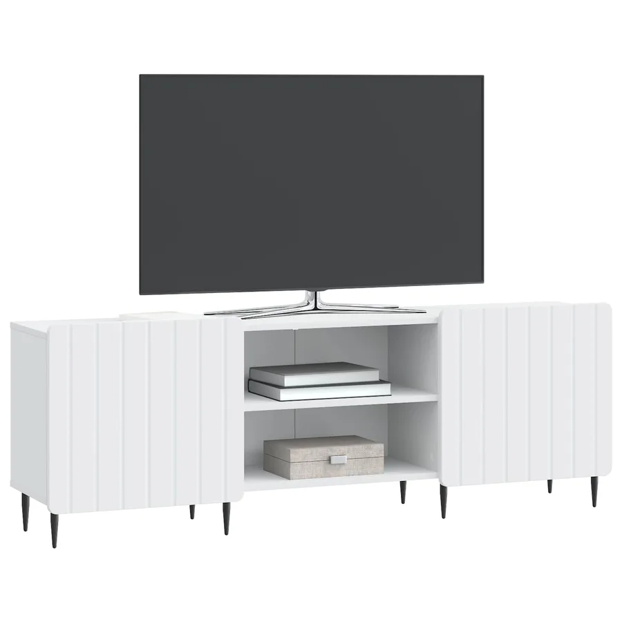Meuble TV Blanc 150 x 31 x 52 cm Bois d'ingénierie - 3