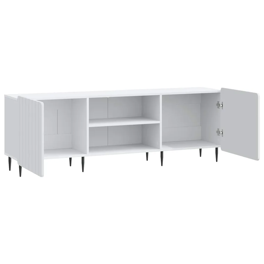 Meuble TV Blanc 150 x 31 x 52 cm Bois d'ingénierie - 5
