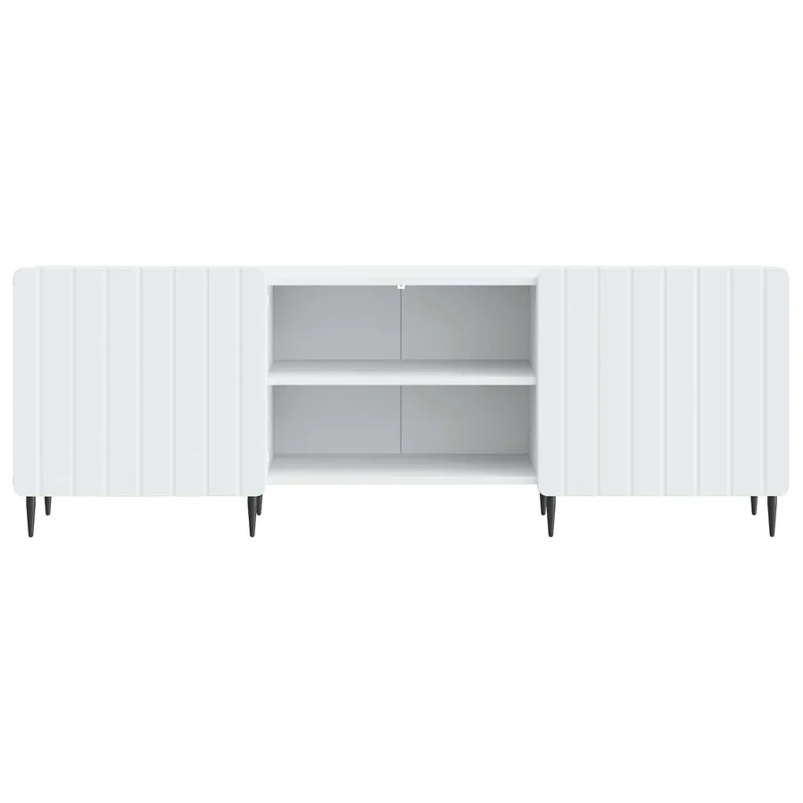 Meuble TV Blanc 150 x 31 x 52 cm Bois d'ingénierie - 6