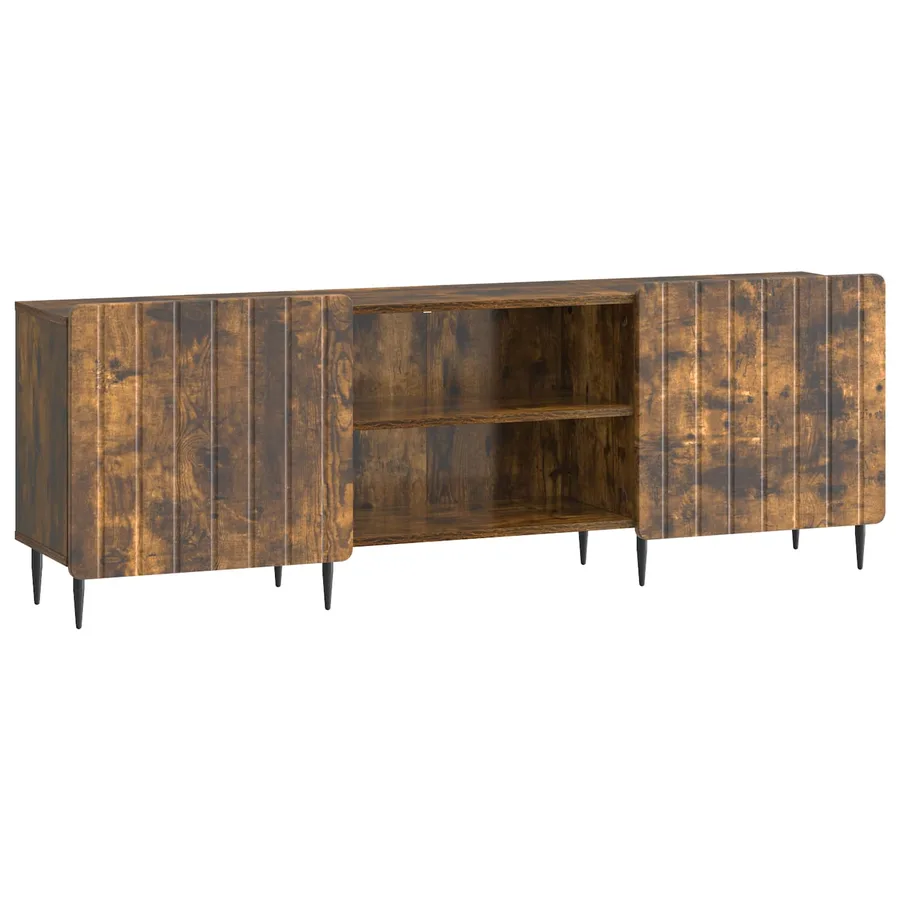 Meuble TV Chêne fumé 150 x 31 x 52 cm Bois d'ingénierie - 2