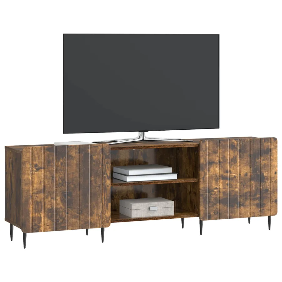 Meuble TV Chêne fumé 150 x 31 x 52 cm Bois d'ingénierie - 3