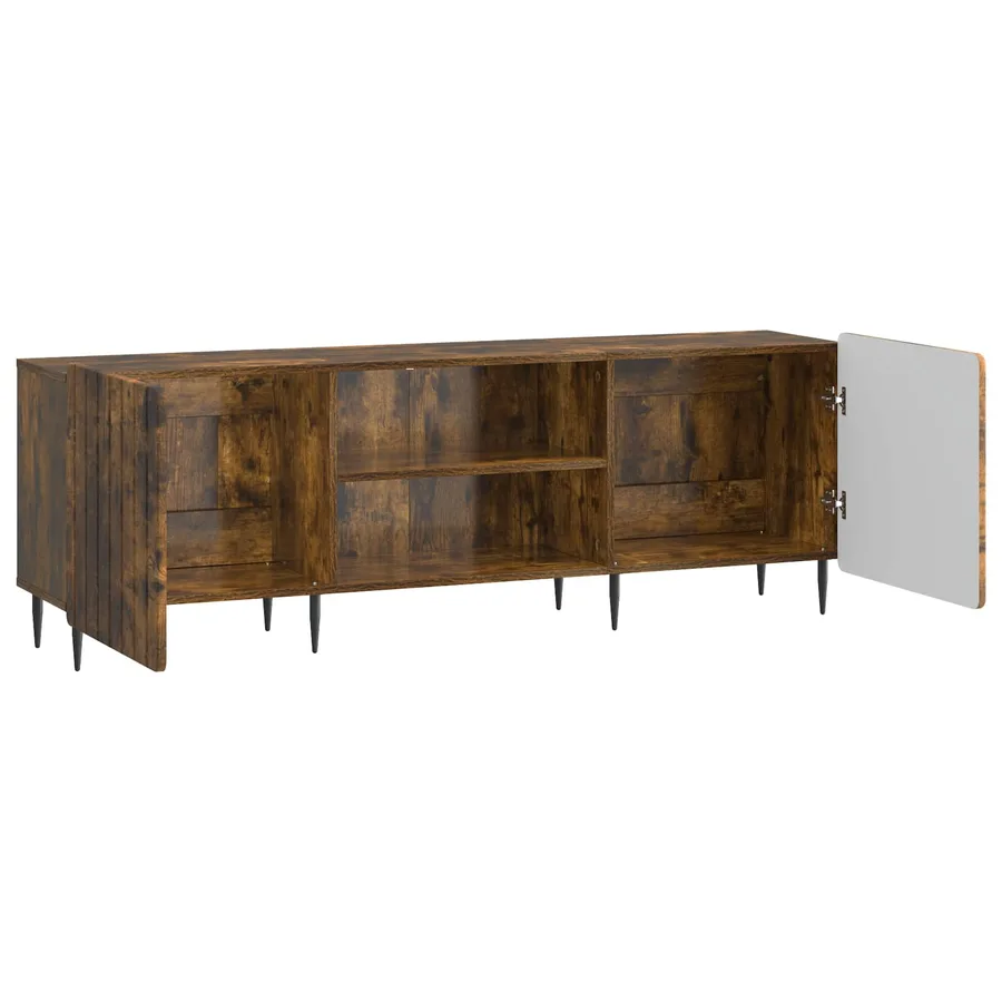 Meuble TV Chêne fumé 150 x 31 x 52 cm Bois d'ingénierie - 5