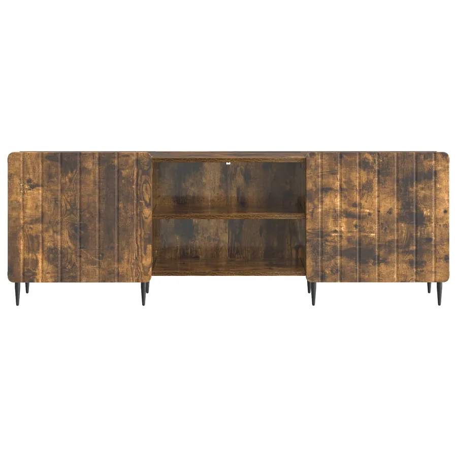 Meuble TV Chêne fumé 150 x 31 x 52 cm Bois d'ingénierie - 6