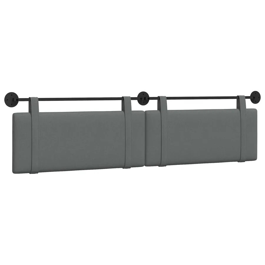 Tête de lit suspendue Gris foncé Tissu - 2