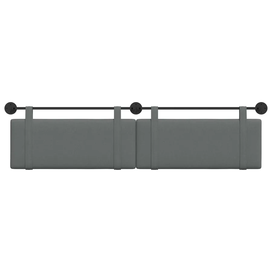 Tête de lit suspendue Gris foncé Tissu - 5
