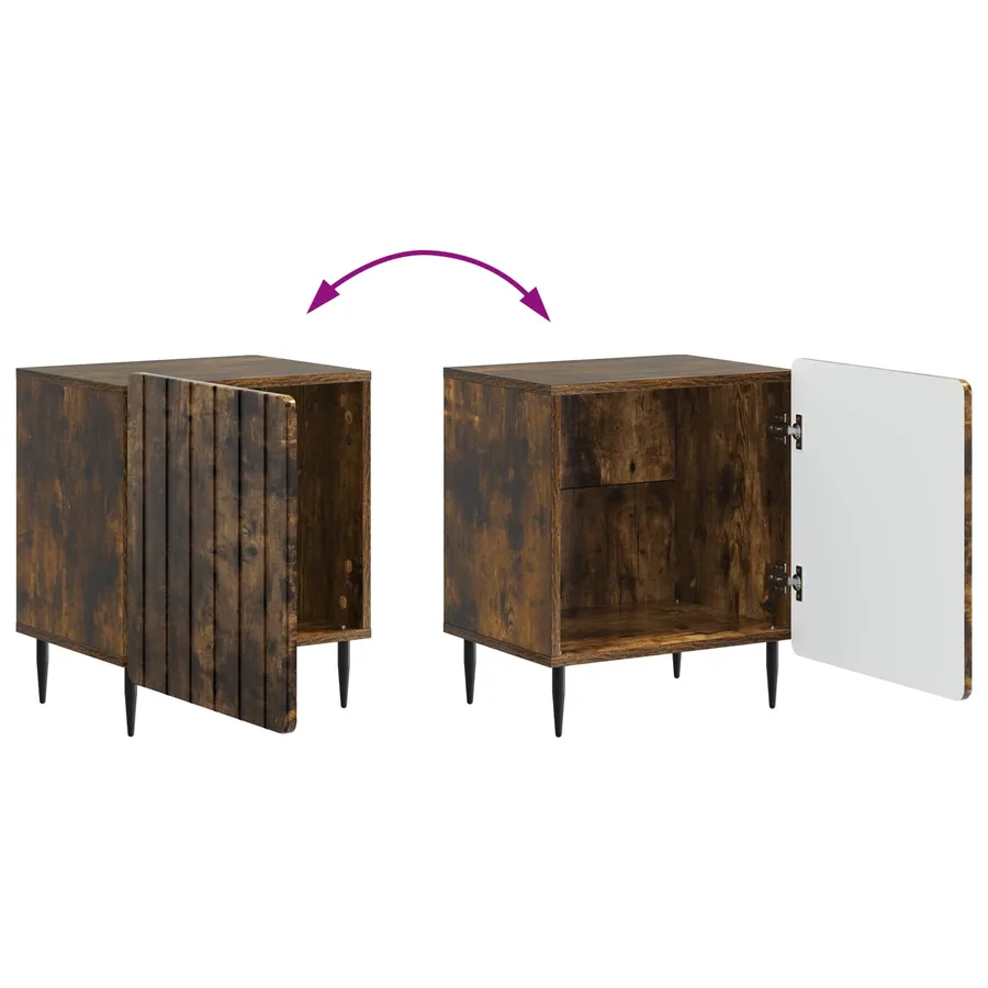 Cabinet de chevet Chêne fumé 43 x 34,5 x 52 cm - 8