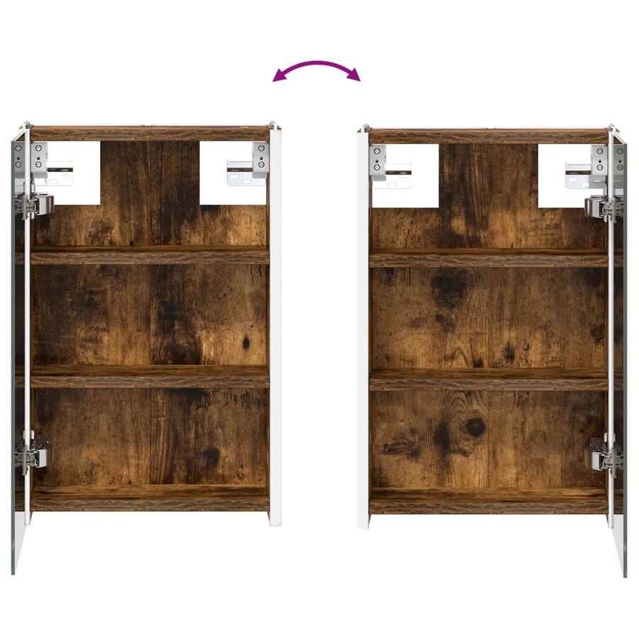 Armoire Miroir de Salle de Bain Chêne fumé 33 x 11,5 x 50 cm - 12