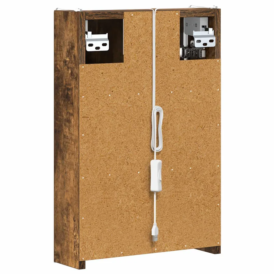 Armoire Miroir de Salle de Bain Chêne fumé 33 x 11,5 x 50 cm - 9