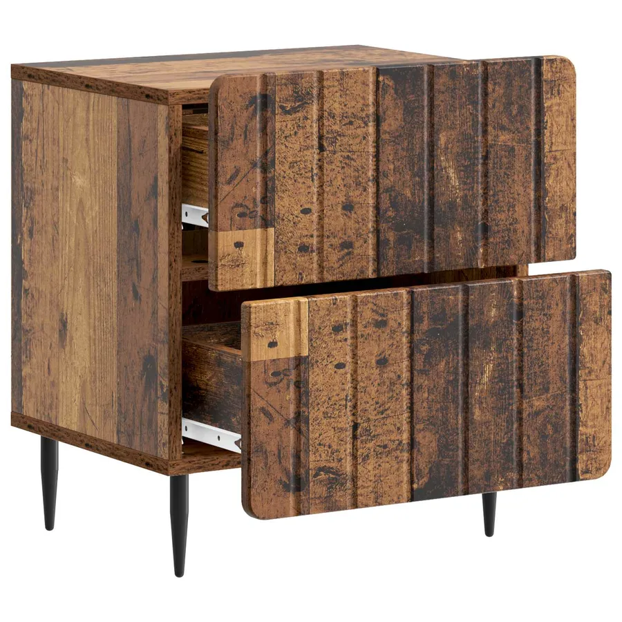 Cabinet de chevet avec tiroir Bois ancien 43 x 34,5 x 49,5 cm - 4