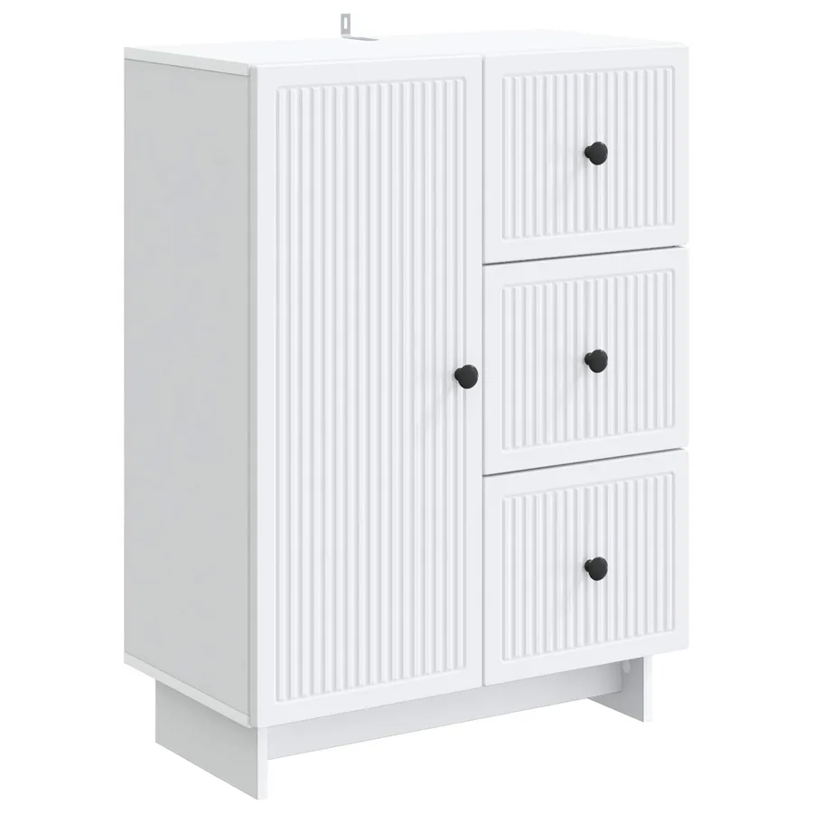 Buffet Blanc 66 x 34,5 x 90 cm Bois d'ingénierie - 2