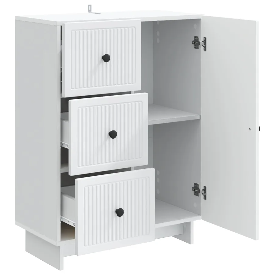Buffet Blanc 66 x 34,5 x 90 cm Bois d'ingénierie - 5