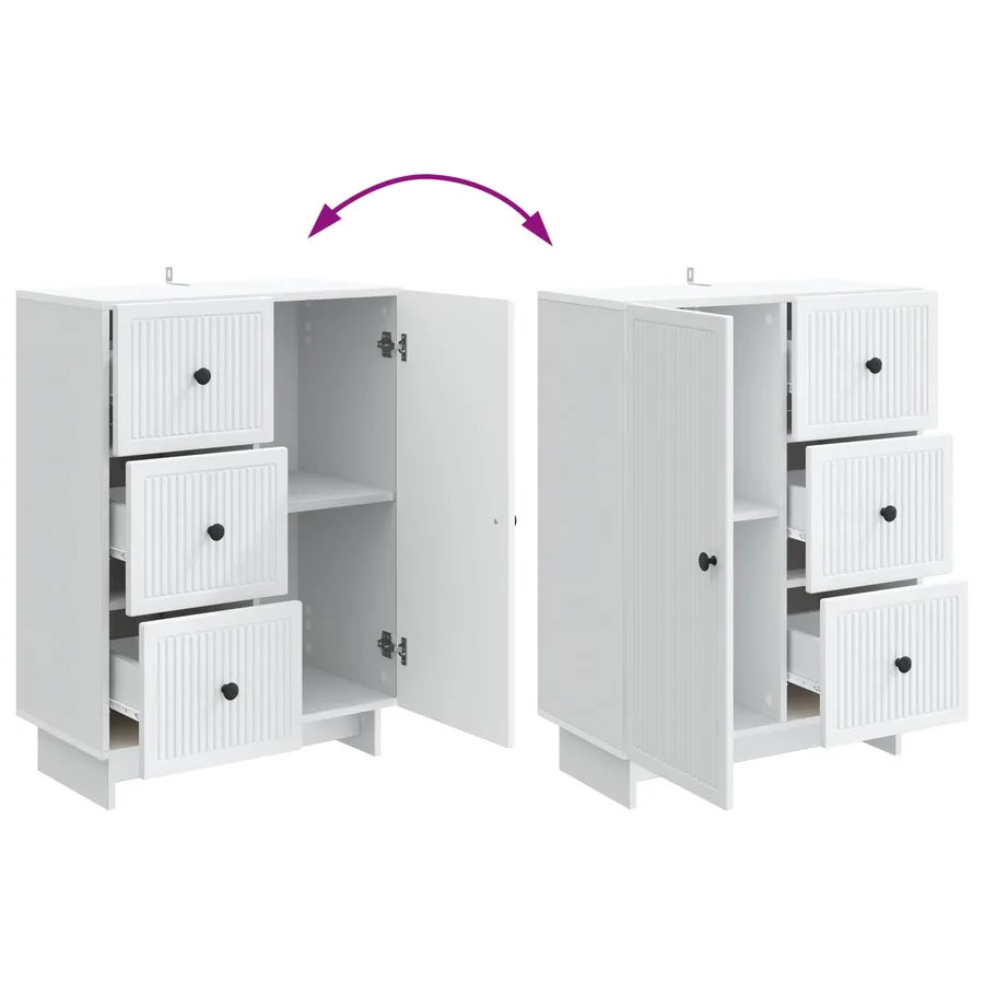 Buffet Blanc 66 x 34,5 x 90 cm Bois d'ingénierie - 8