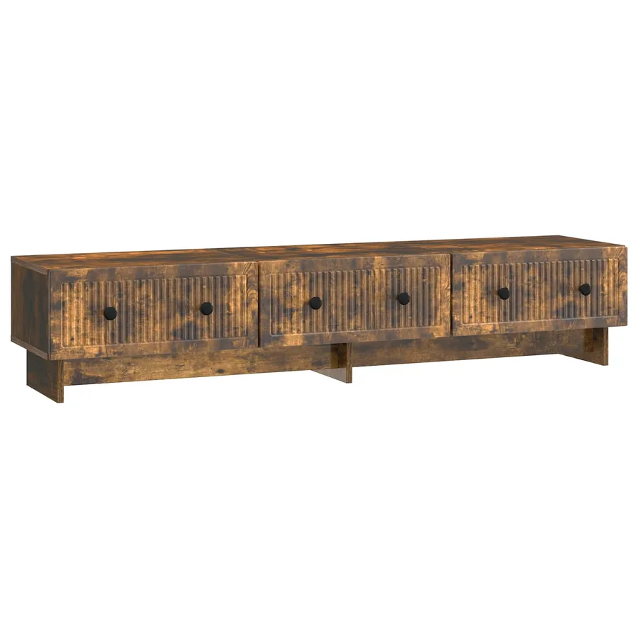 Meuble TV Chêne fumé 147 x 34,5 x 30 cm Bois d'ingénierie - 2