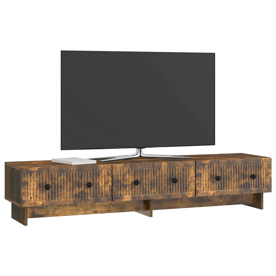 Meuble TV Chêne fumé 147 x 34,5 x 30 cm Bois d'ingénierie - 3